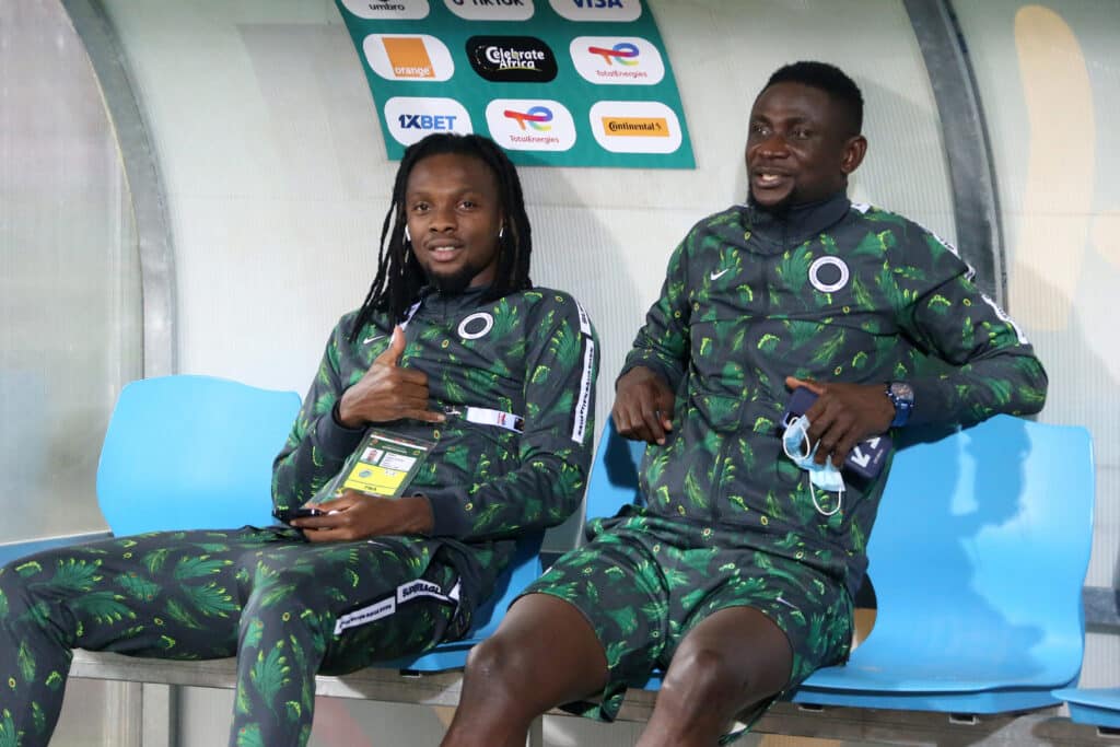 Jamilu Collins - Salary, net worth, cars, houses 2 Jamilu Collins and Iwobi during 2021 Africa Cup of Nations Afcon Finals Last 16