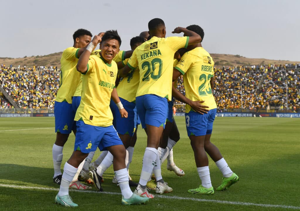 Ranked - African Football League favourites: Enyimba, Sundowns, TP Mazembe and more 5 african football league favourites Mamelodi Sundowns players celebrating a goal