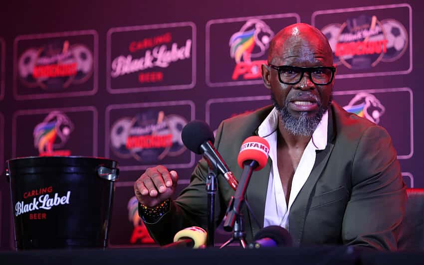 Steve Komphela weighs in on Mamelodi Sundowns tight roster 2 Steve Komphela, coach of Swallows in a press conference