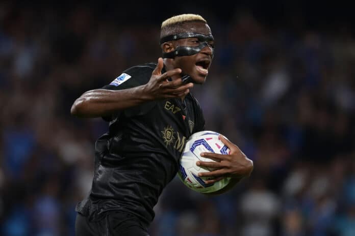 Victor Osimhen with the ball in a Napoli game AFCON 2023